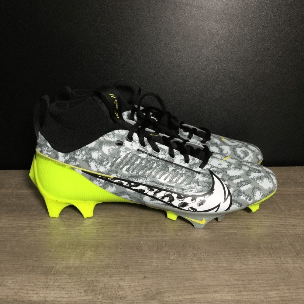 Nike Vapor Edge Pro 360 2 Football Cleats Razor Sharp Cuts Grey Green Men's 11.5